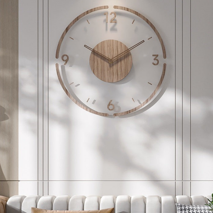 Scandinavian Wood Wall Clock – Silent Minimalist Design