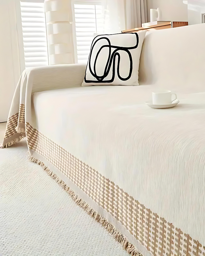 Boho Leaf Pattern Sofa Throw Cover