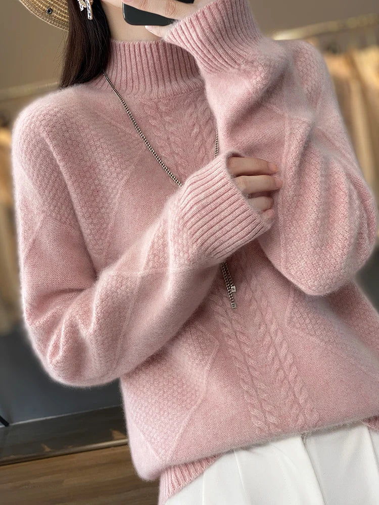 Velouré Luxe Knit Turtleneck Sweater