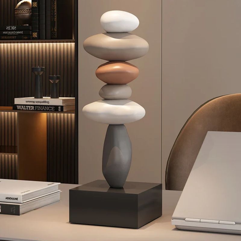 Zen Balance Stone Sculpture – Resin Decor Accent for Meditation & Mindful Spaces