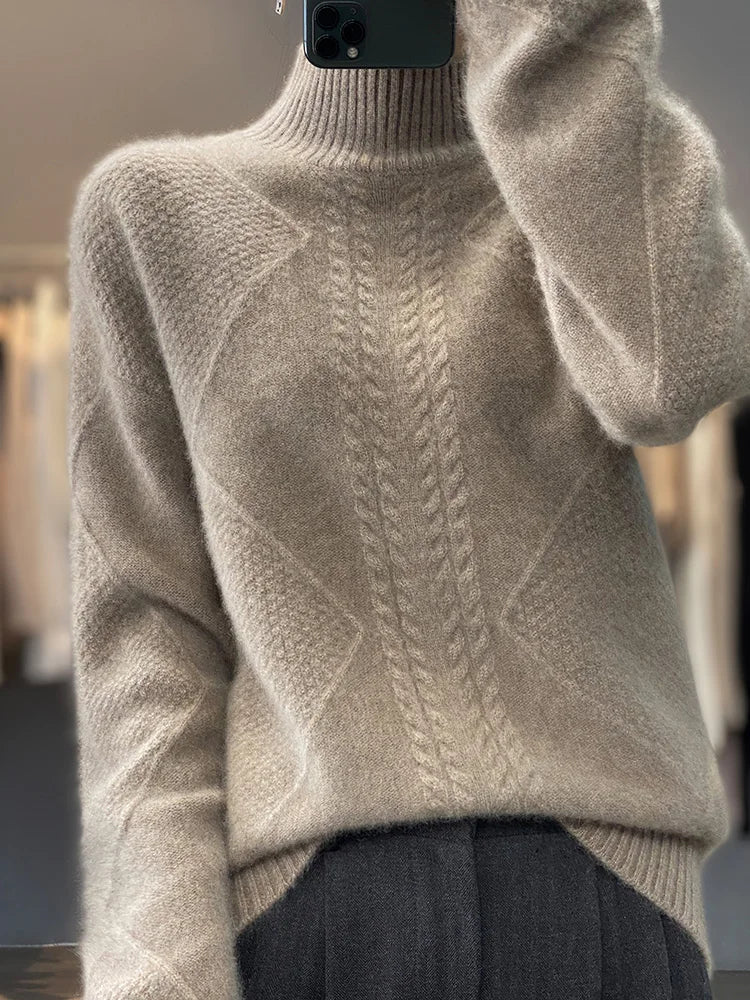 Velouré Luxe Knit Turtleneck Sweater