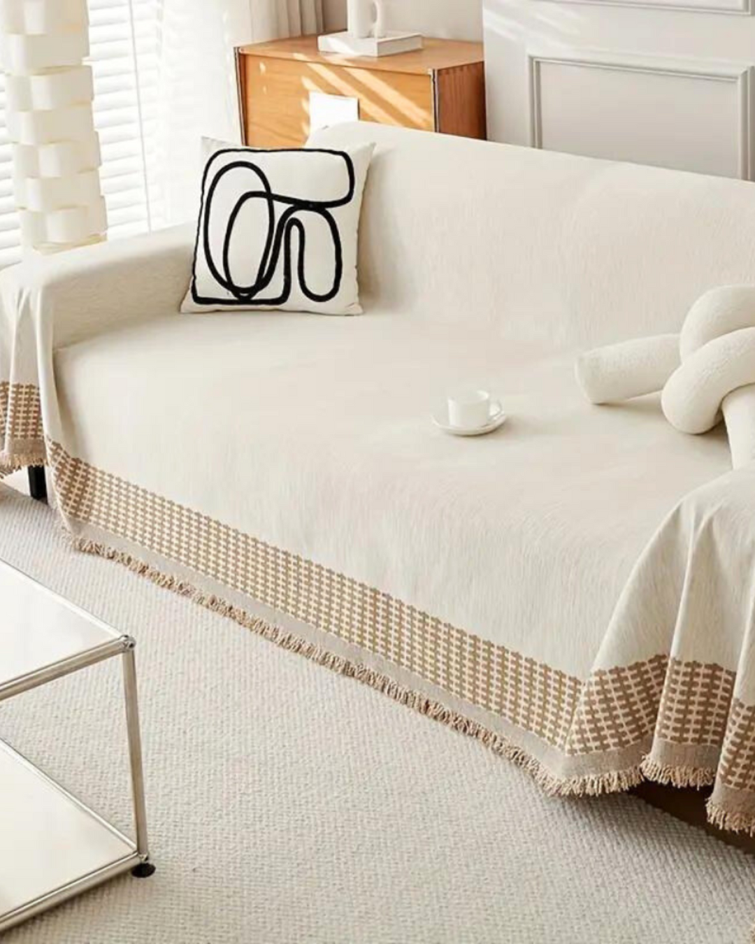 Boho Leaf Pattern Sofa Throw Cover