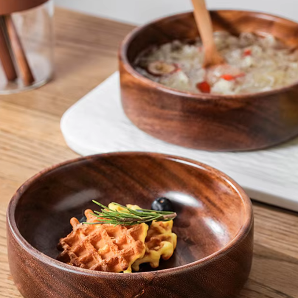 Artisan Walnut Serving Bowls