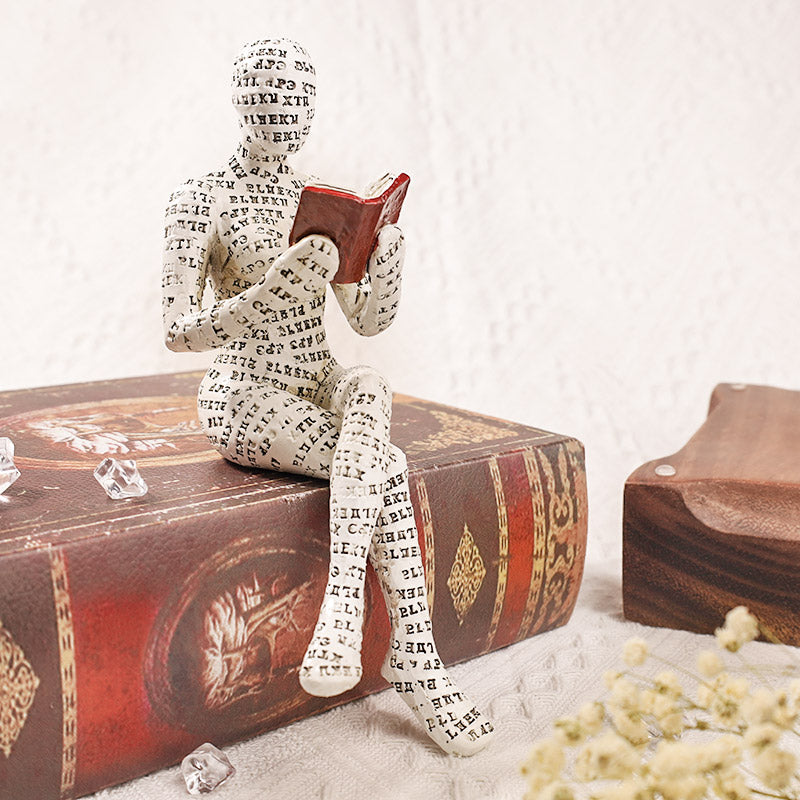 Reading Woman Sculpture Bookshelf Decor