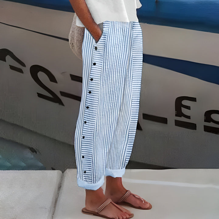 Women’s Striped Linen Blend Pants