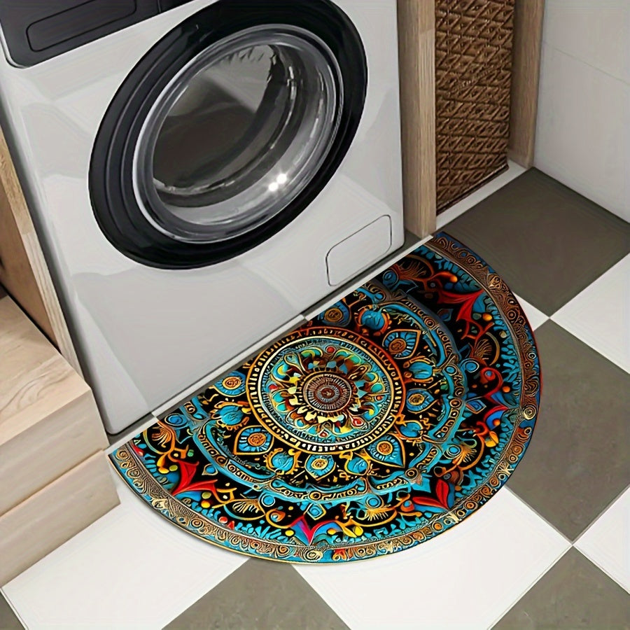 Mandala Print Non-Slip Rubber Doormat