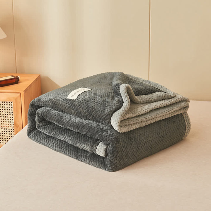 Microfiber Coral Fleece Throw Blanket with Zipper