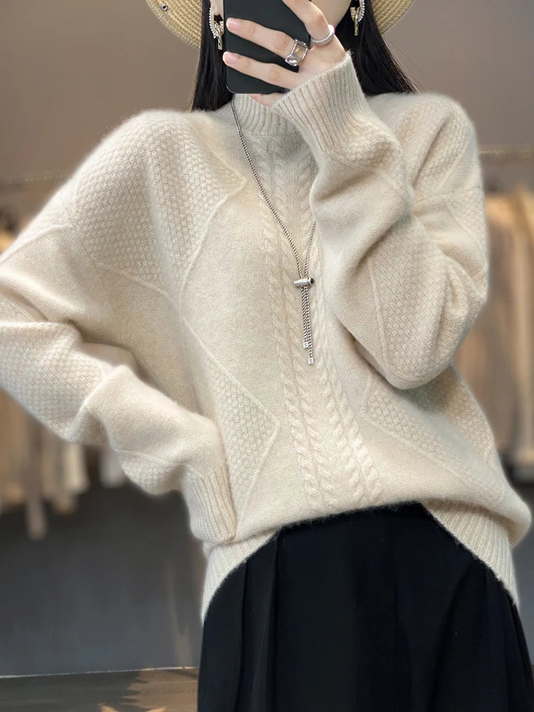 Velouré Luxe Knit Turtleneck Sweater