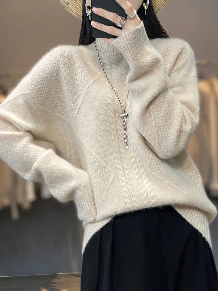 Velouré Luxe Knit Turtleneck Sweater