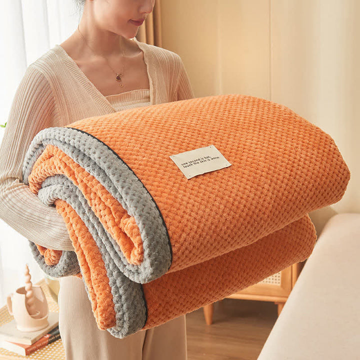 Microfiber Coral Fleece Throw Blanket with Zipper