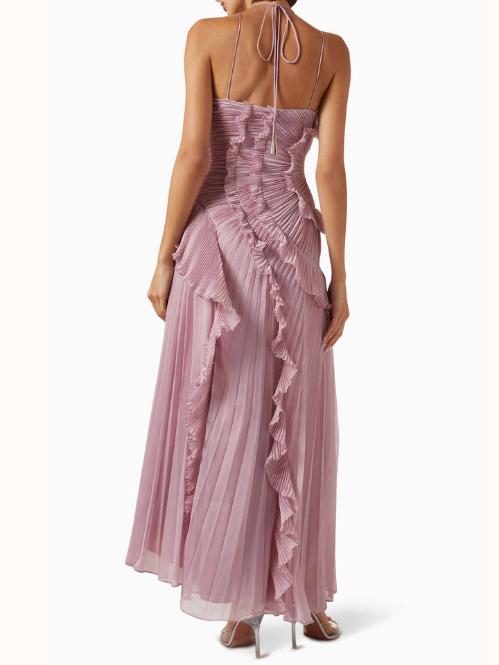 Avery One-Shoulder Pleated Maxi Dress