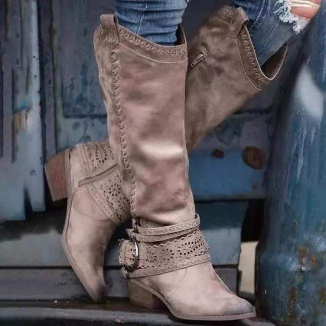 Rebel Chic Western-Inspired Knee-High Boots