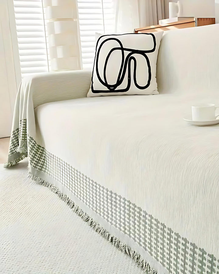 Boho Leaf Pattern Sofa Throw Cover