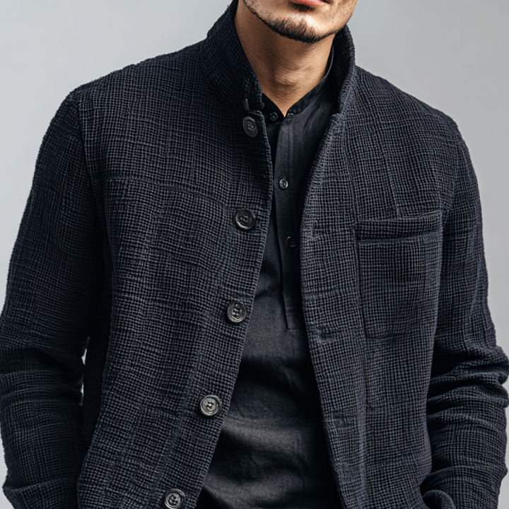 Lennox Textured Stand Collar Jacket