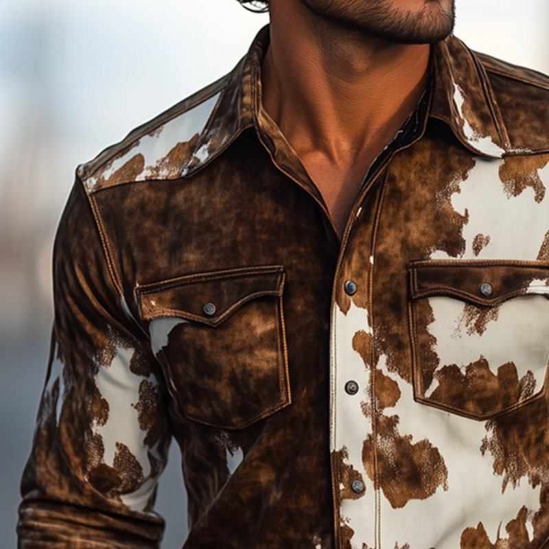 Laredo Western Cow Print Shirt