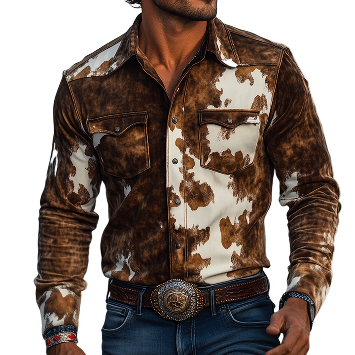 Laredo Western Cow Print Shirt