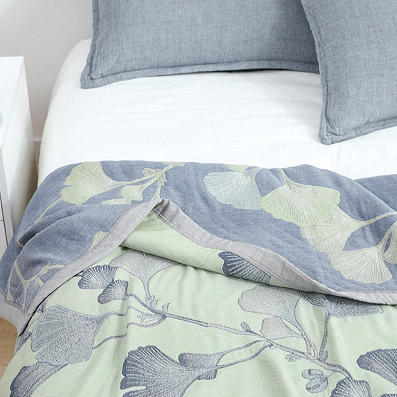 Liora Gauze Ginkgo Reversible Cotton Quilt