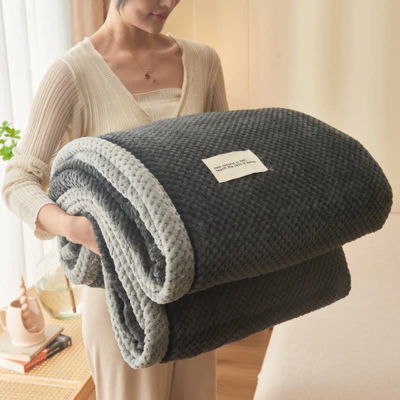 Microfiber Coral Fleece Throw Blanket with Zipper