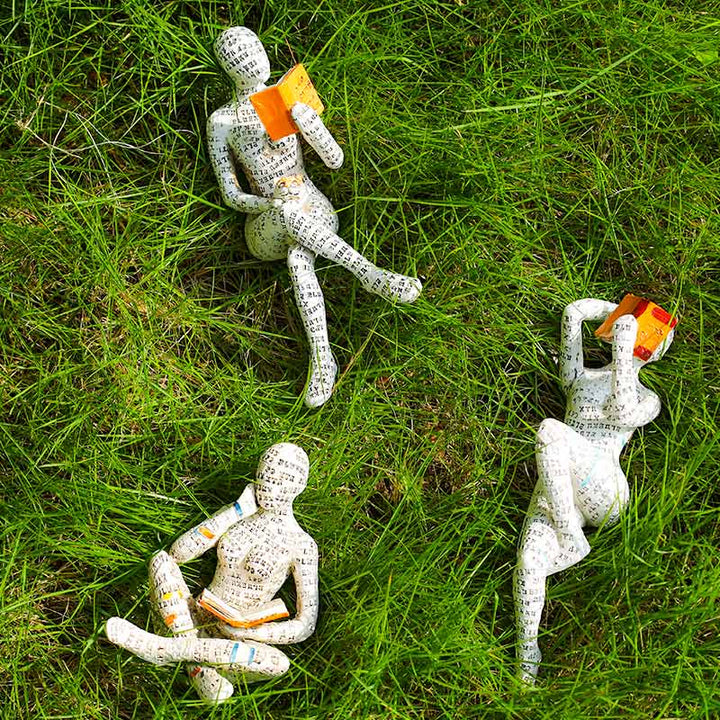 Reading Woman Sculpture Bookshelf Decor