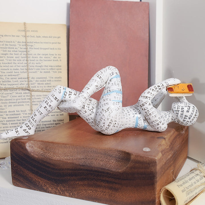 Reading Woman Sculpture Bookshelf Decor