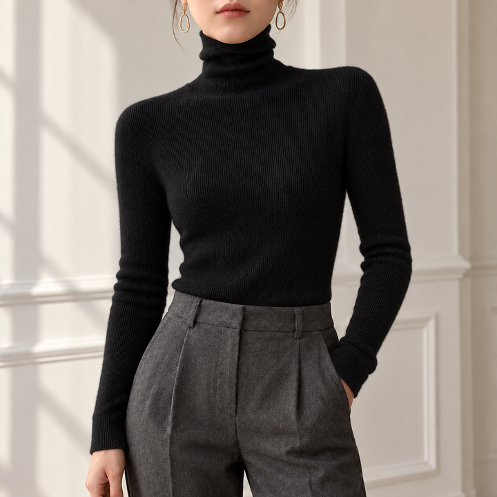 Camille Ribbed Roll-Neck Jumper