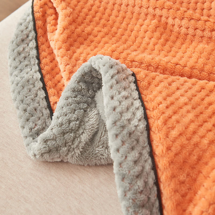 Microfiber Coral Fleece Throw Blanket with Zipper