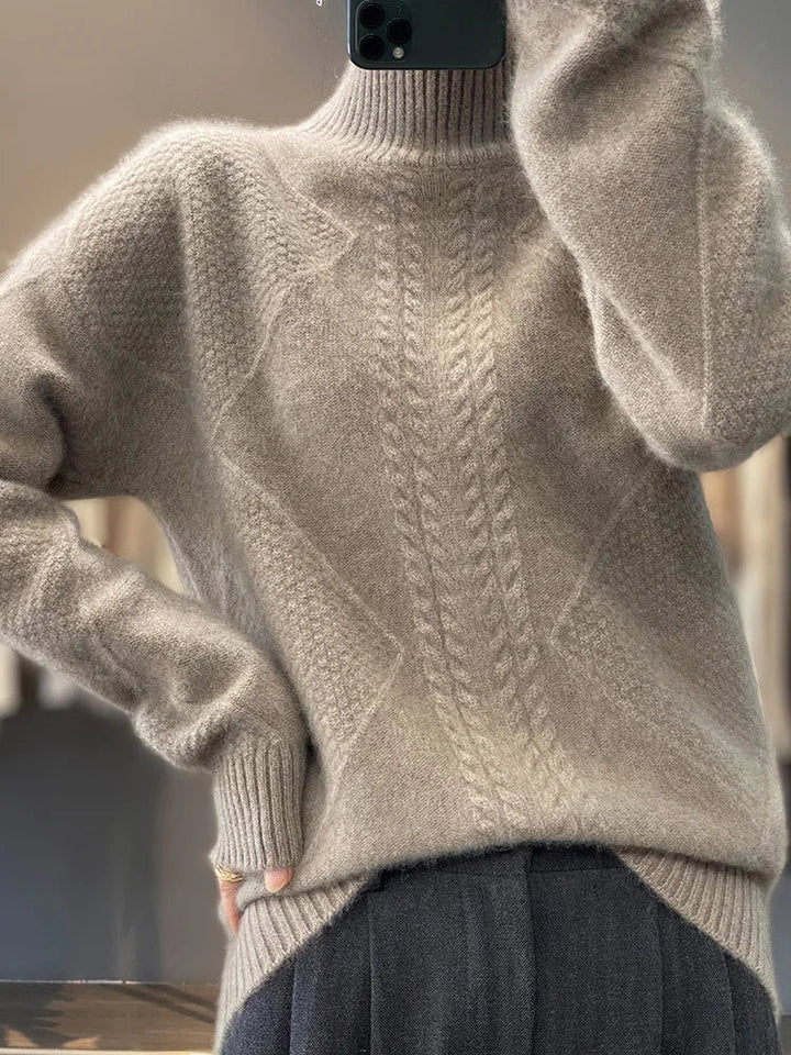 Velouré Luxe Knit Turtleneck Sweater