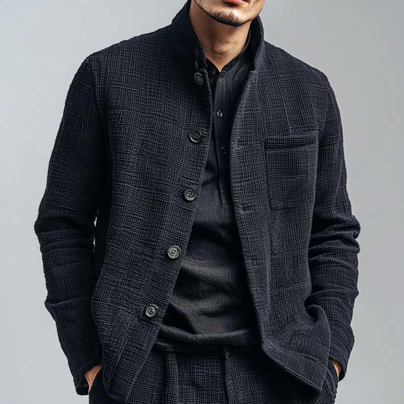 Lennox Textured Stand Collar Jacket