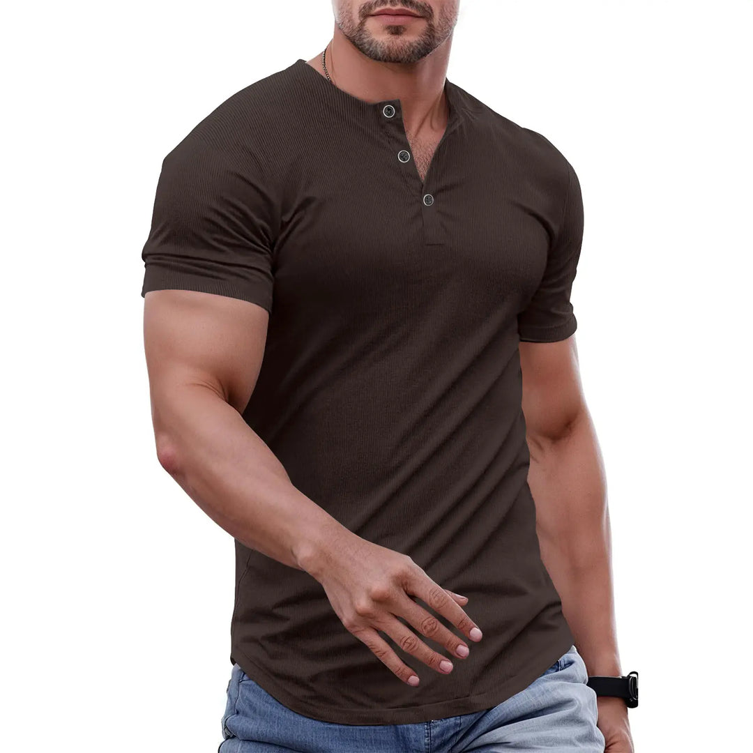 Milan Ribbed Henley T-Shirt