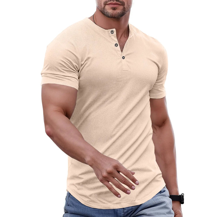 Milan Ribbed Henley T-Shirt