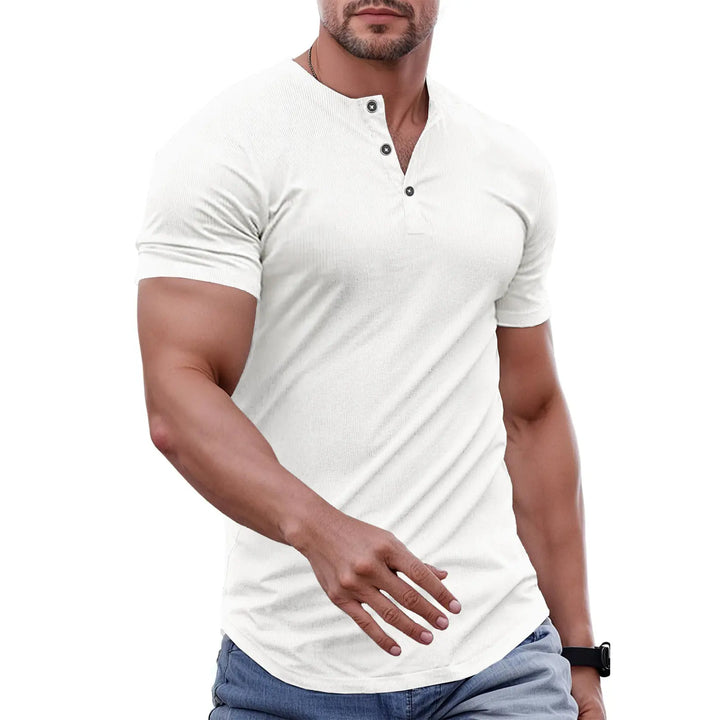 Milan Ribbed Henley T-Shirt