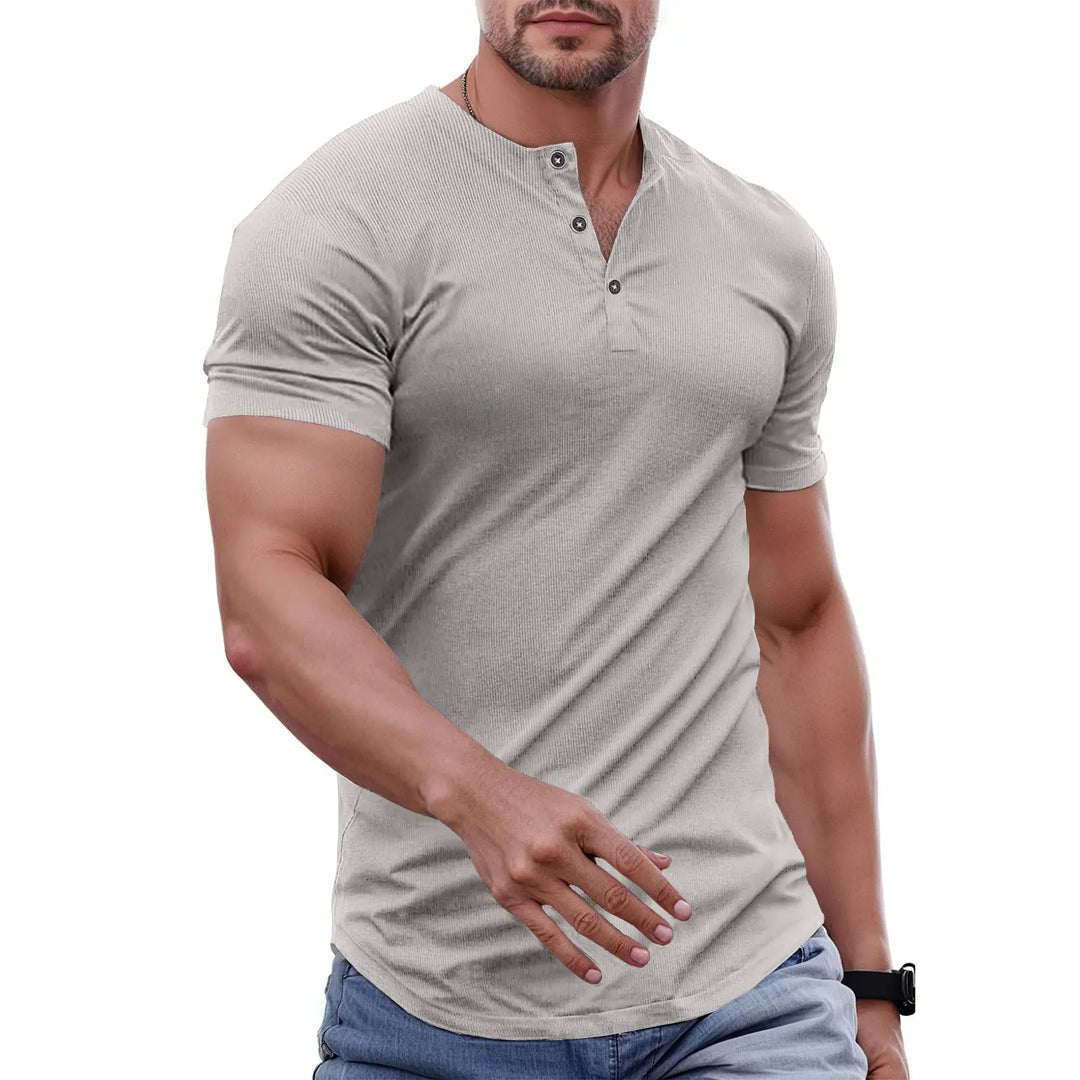 Milan Ribbed Henley T-Shirt