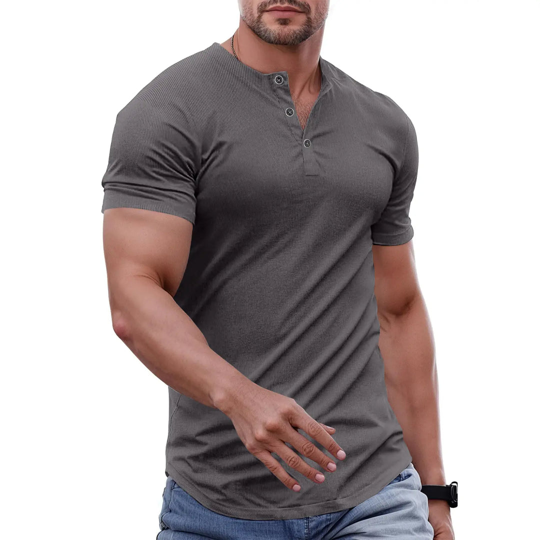 Milan Ribbed Henley T-Shirt