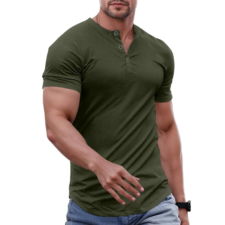 Milan Ribbed Henley T-Shirt