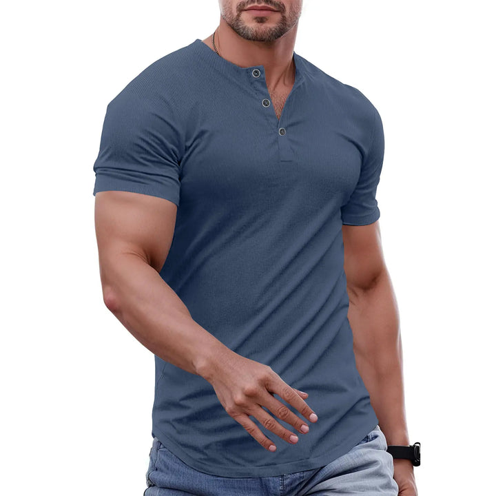 Milan Ribbed Henley T-Shirt