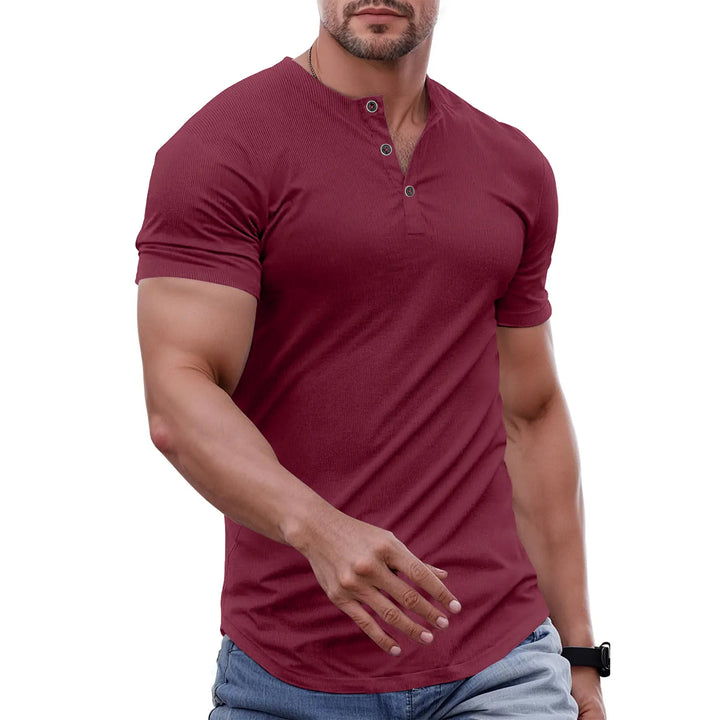 Milan Ribbed Henley T-Shirt