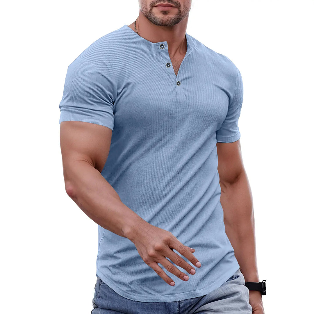 Milan Ribbed Henley T-Shirt