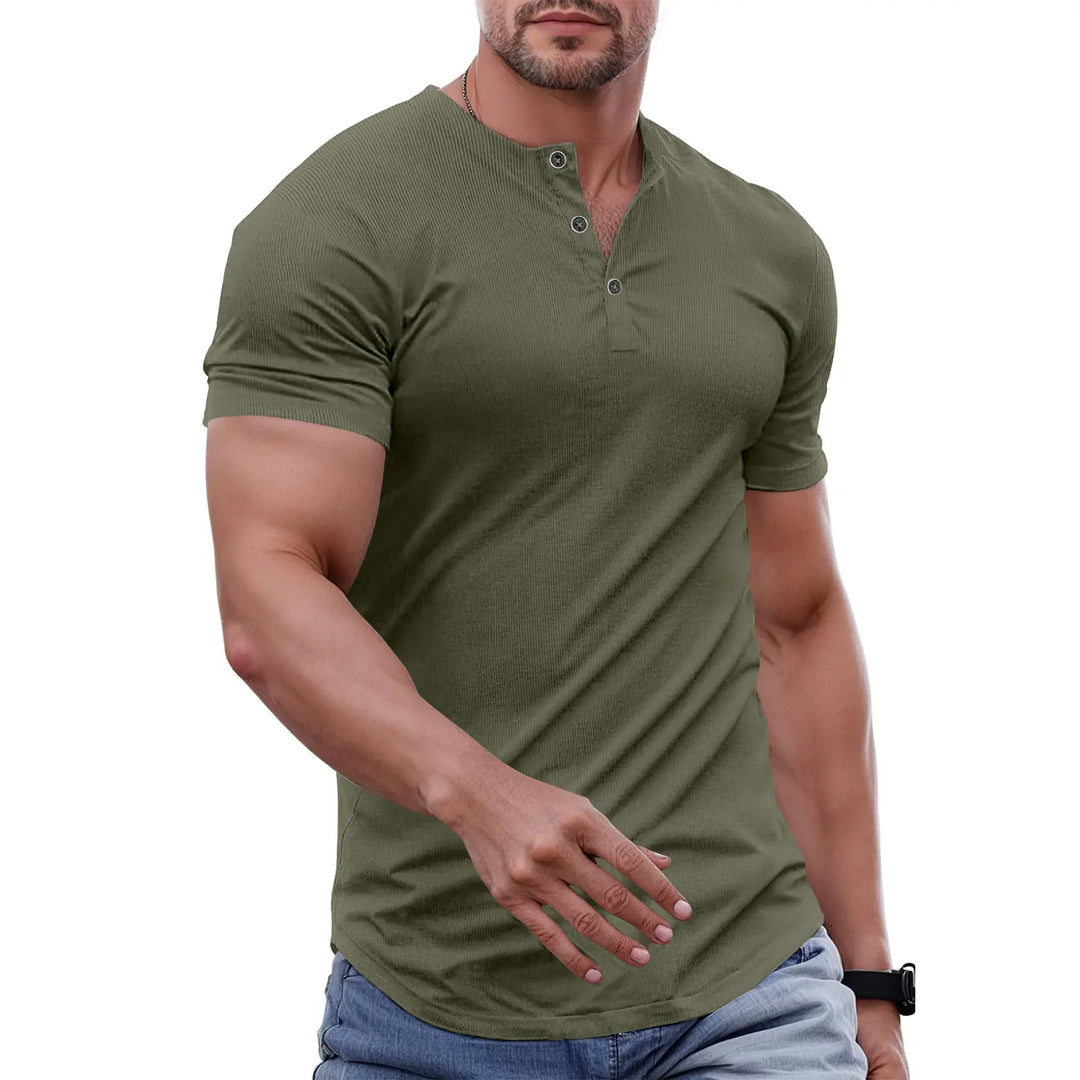 Milan Ribbed Henley T-Shirt