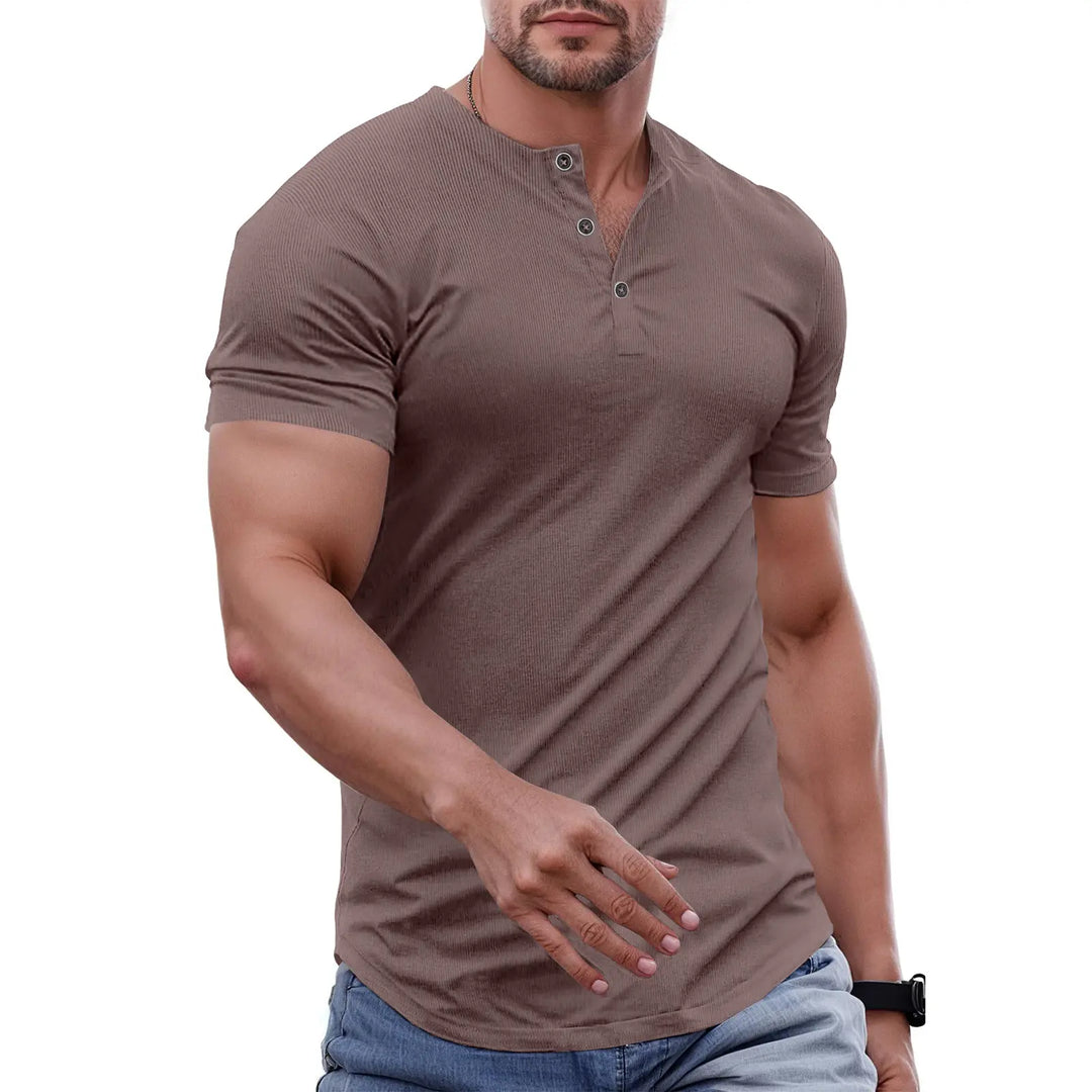 Milan Ribbed Henley T-Shirt