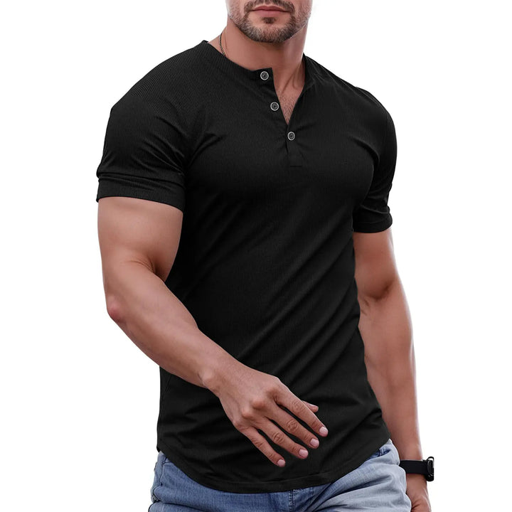 Milan Ribbed Henley T-Shirt