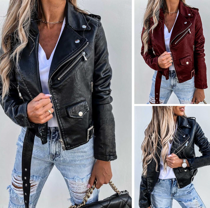 Adira Faux-Leather Moto Jacket