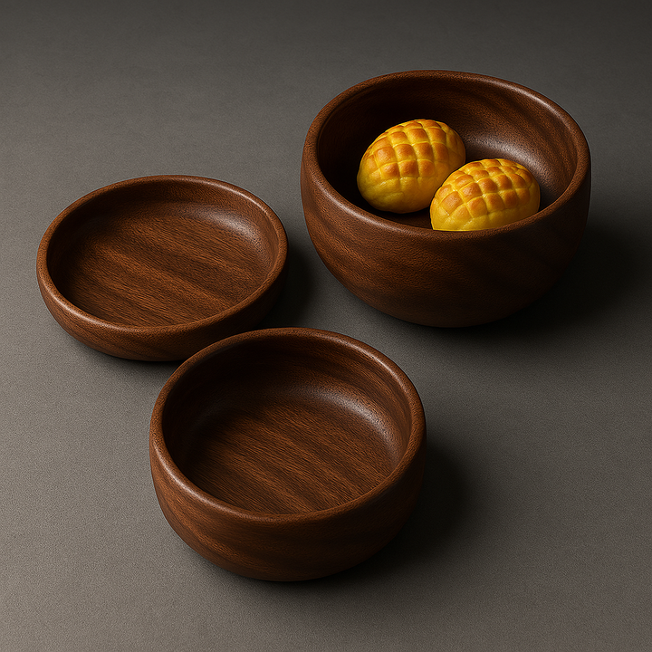 Artisan Walnut Serving Bowls