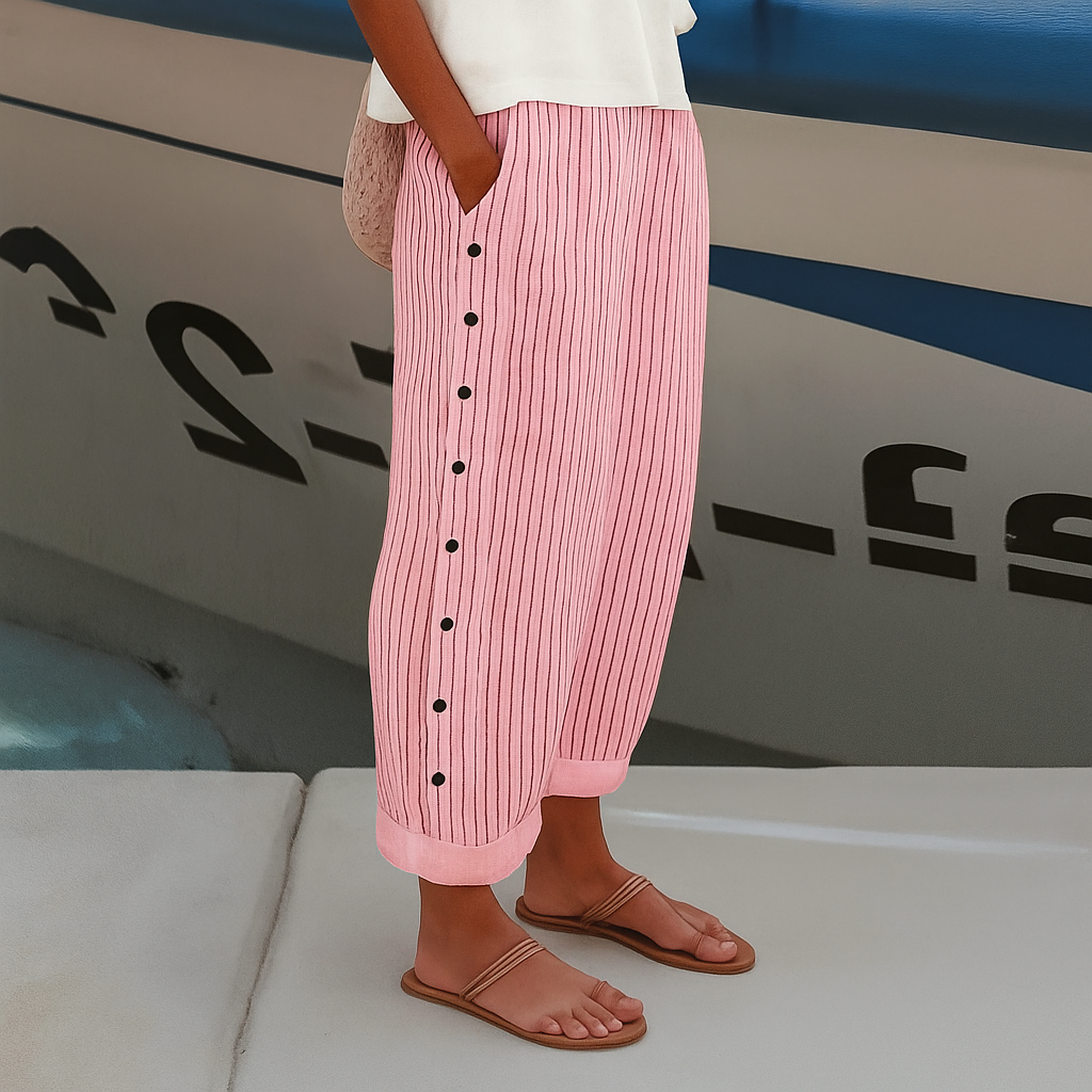 Women’s Striped Linen Blend Pants