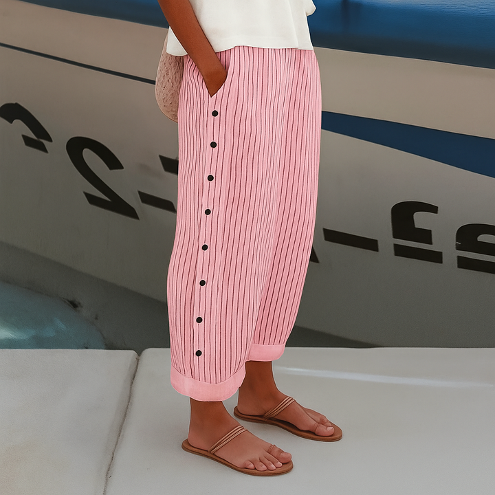 Women’s Striped Linen Blend Pants