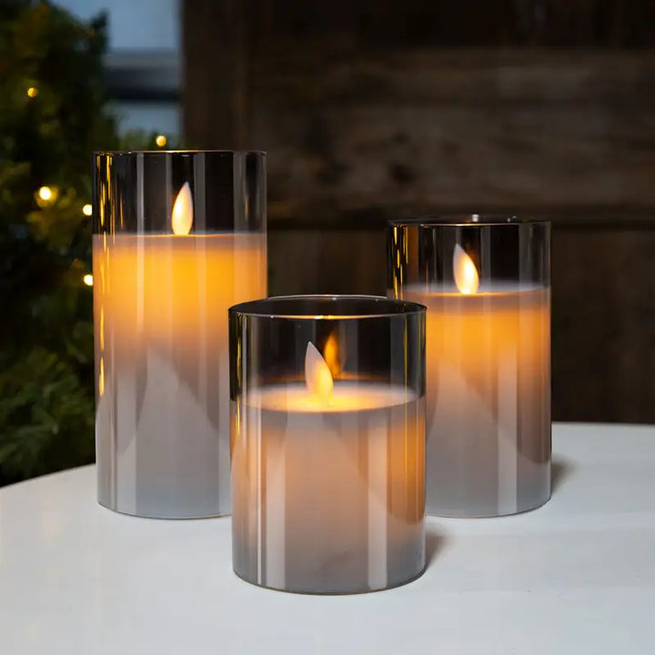 LED Flameless Candles – Glass Design with Realistic Flicker