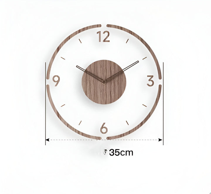 Transparent Acrylic Wall Clock – Silent Non-Ticking Wooden Design