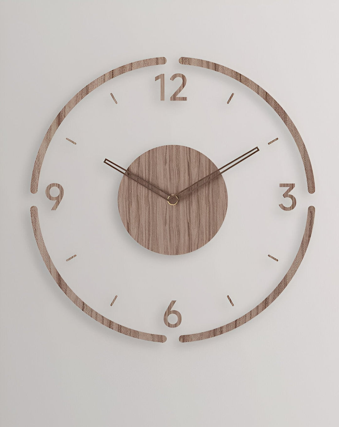 Transparent Acrylic Wall Clock – Silent Non-Ticking Wooden Design