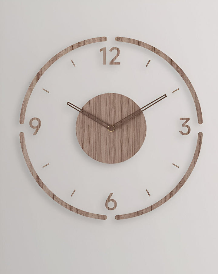 Transparent Acrylic Wall Clock – Silent Non-Ticking Wooden Design