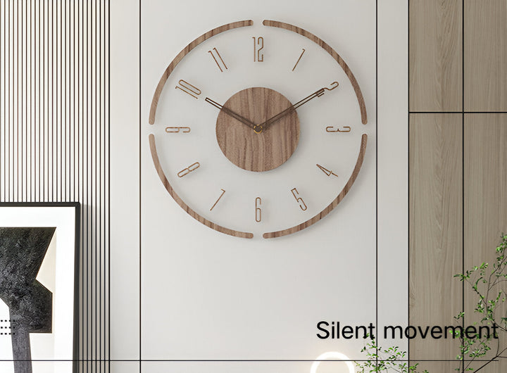 Transparent Acrylic Wall Clock – Silent Non-Ticking Wooden Design