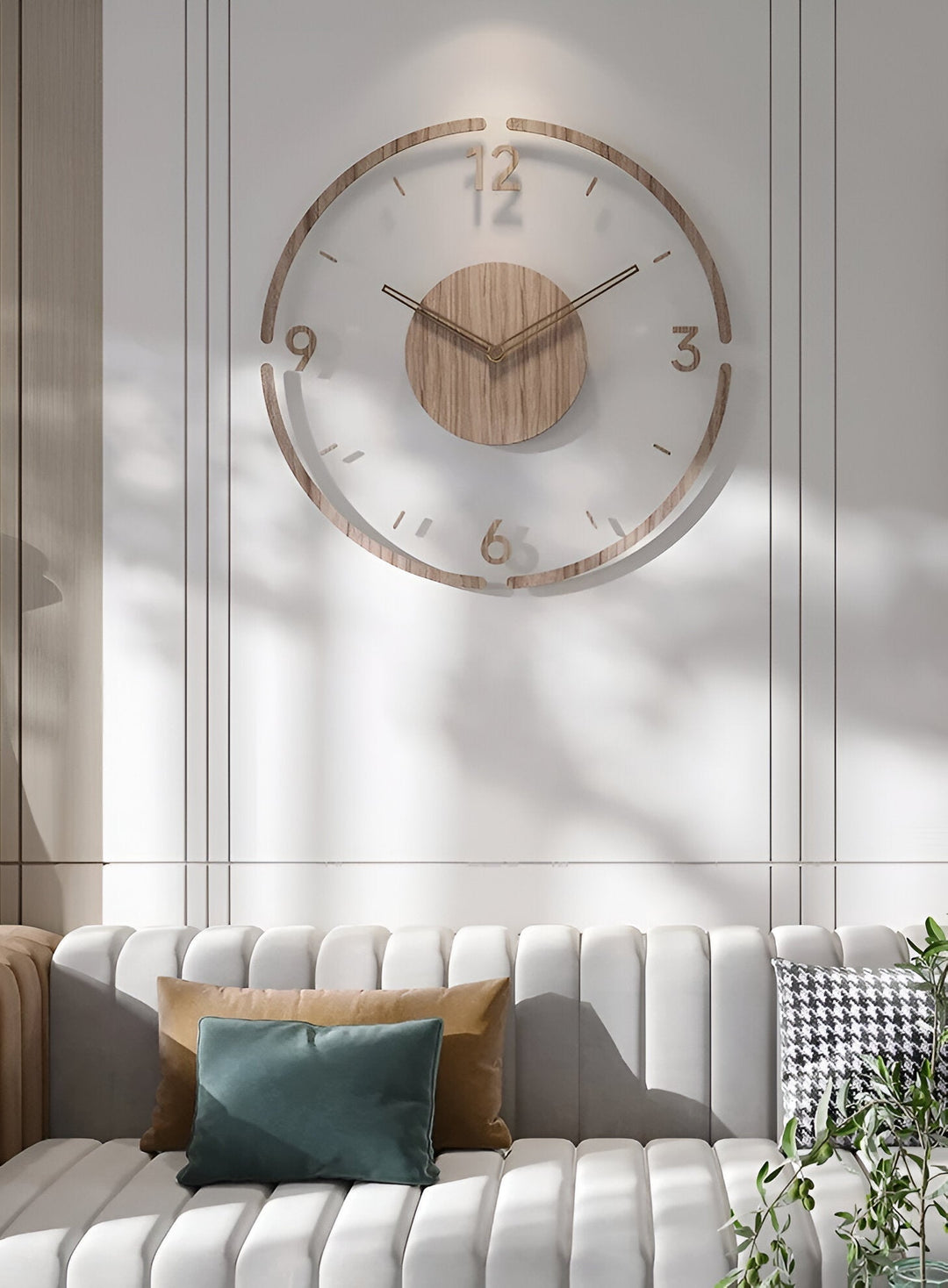 Transparent Acrylic Wall Clock – Silent Non-Ticking Wooden Design
